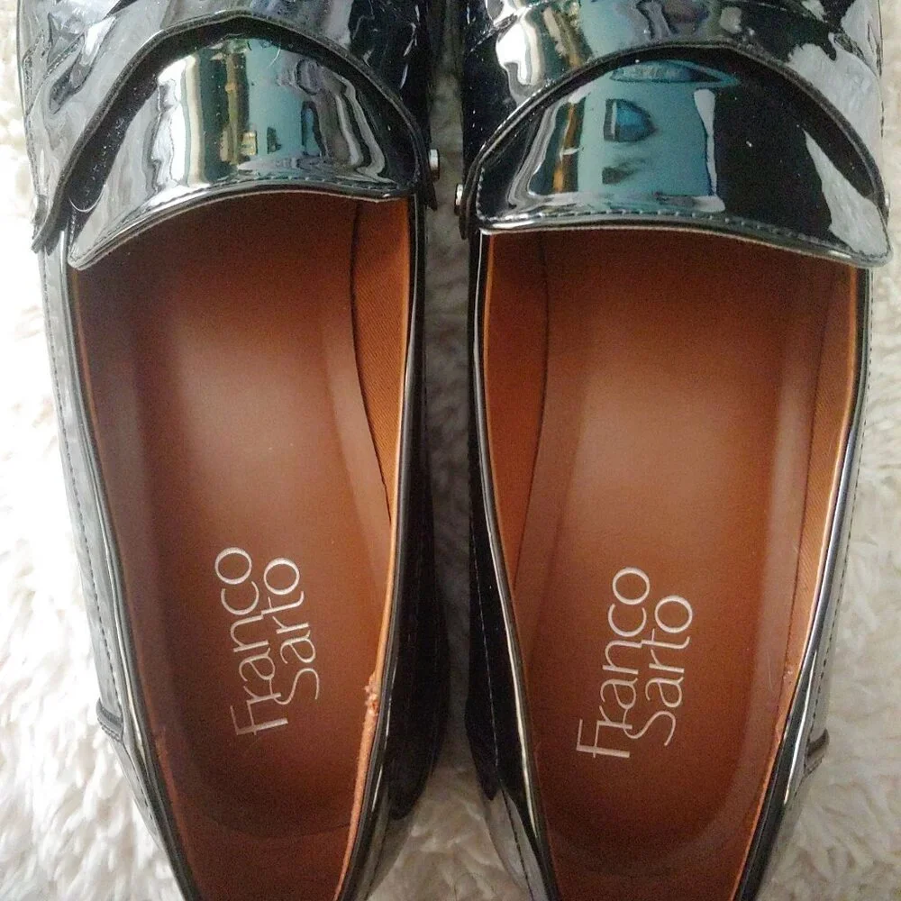 Franco Sarto Cassandra Platform Womens Preppy Academic ShIny Vinyl  Shoe 10 Y2k